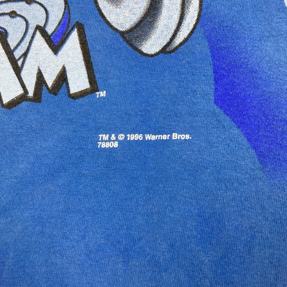 Vintage Looney Tunes Space Jam Shirt Mens XL Blue 1996 AOP Bugs Bunny 90s USA - Picture 4 of 16